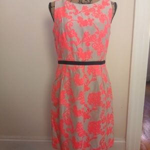 Loft tan and pink dress - Dress it up or down!